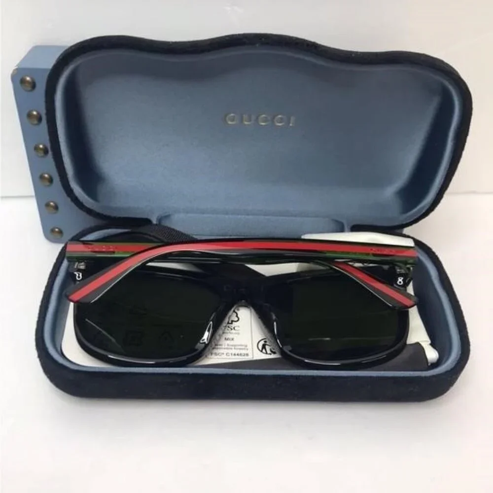💯 - New Authentic Gucci GG0057SK 002 56 GG0057SK Unisex Sunglasses - Picture 10 of 15
